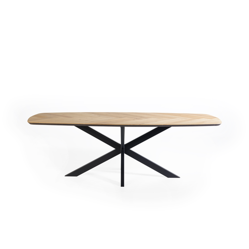Visgraat eettafel Navin | Deens ovaal | Licht eiken