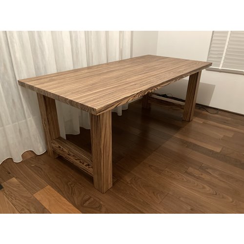 Zebrano eettafel Lilo | Rechthoek | Mat