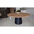 Ronde houten tafel met zwarte houten poot