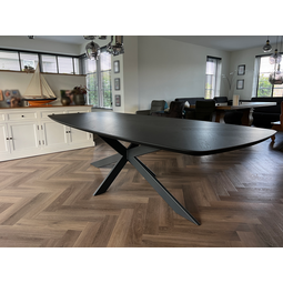 Visgraat eettafel Linel | Deens ovaal | Donker eiken