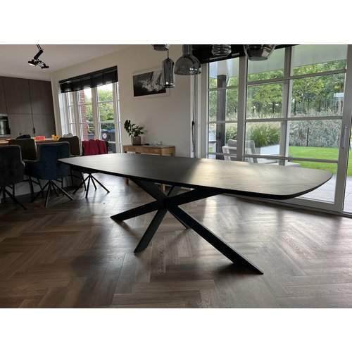 Visgraat eettafel Linel | Deens ovaal | Donker eiken
