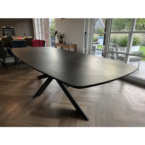 Visgraat eettafel Linel | Deens ovaal | Donker eiken