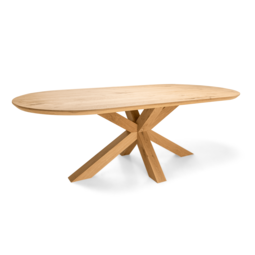 Eettafel Norell | Plat ovaal | Licht eiken
