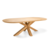 Plat ovale eettafel met eiken spinpoot