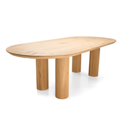 Eettafel Taren | Plat ovaal | Licht eiken