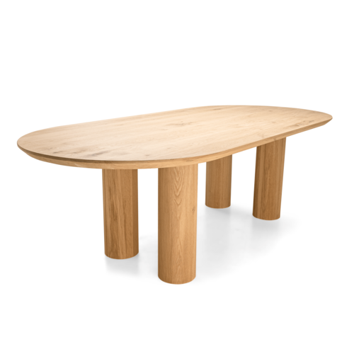 Eettafel Taren | Plat ovaal | Licht eiken