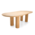 Plat ovaal tafel met eiken kolompoten