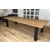 Bruine eettafel met stalen N-Poten
