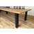 Bruine eettafel met stalen N-Poten