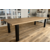 Bruine eettafel met stalen N-Poten