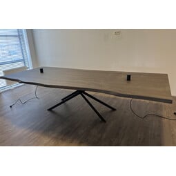 Boomstam Vergadertafel Lennon | Rechthoekig | Donker eiken