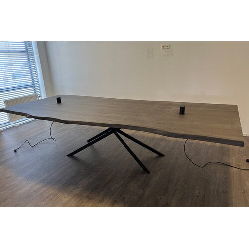 Boomstam Vergadertafel Lennon | Rechthoekig | Donker eiken