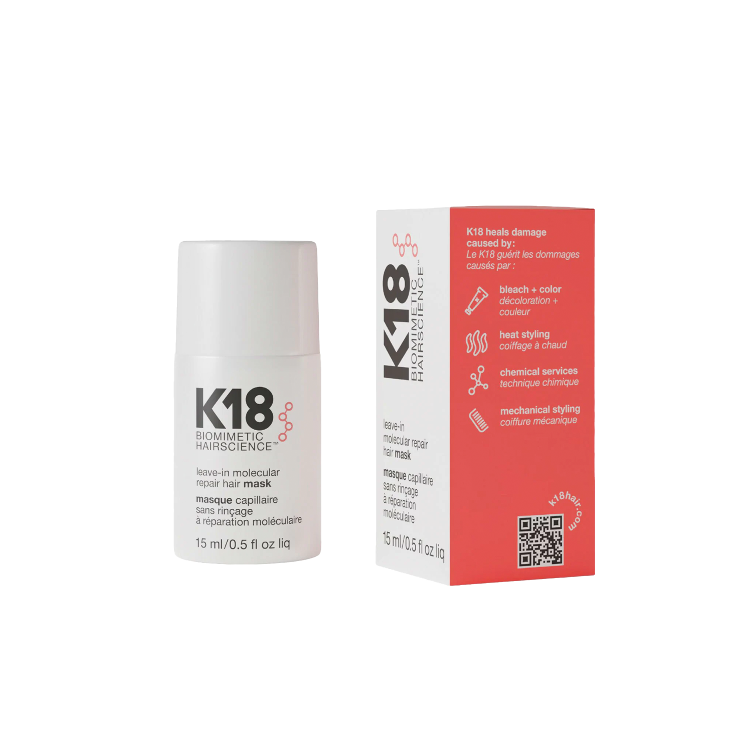 k18 K18 Masque Capillaire moléculaire 15ml