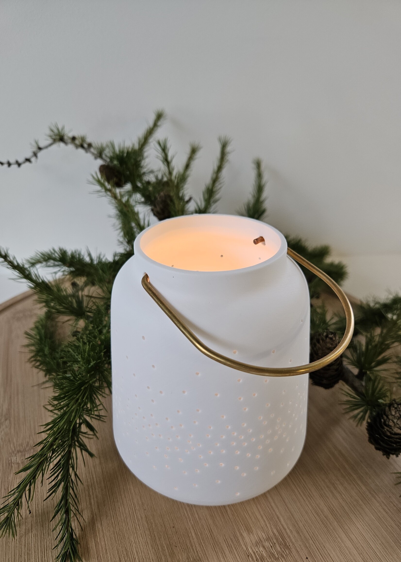 Schitterende wit porseleinen lantaarn