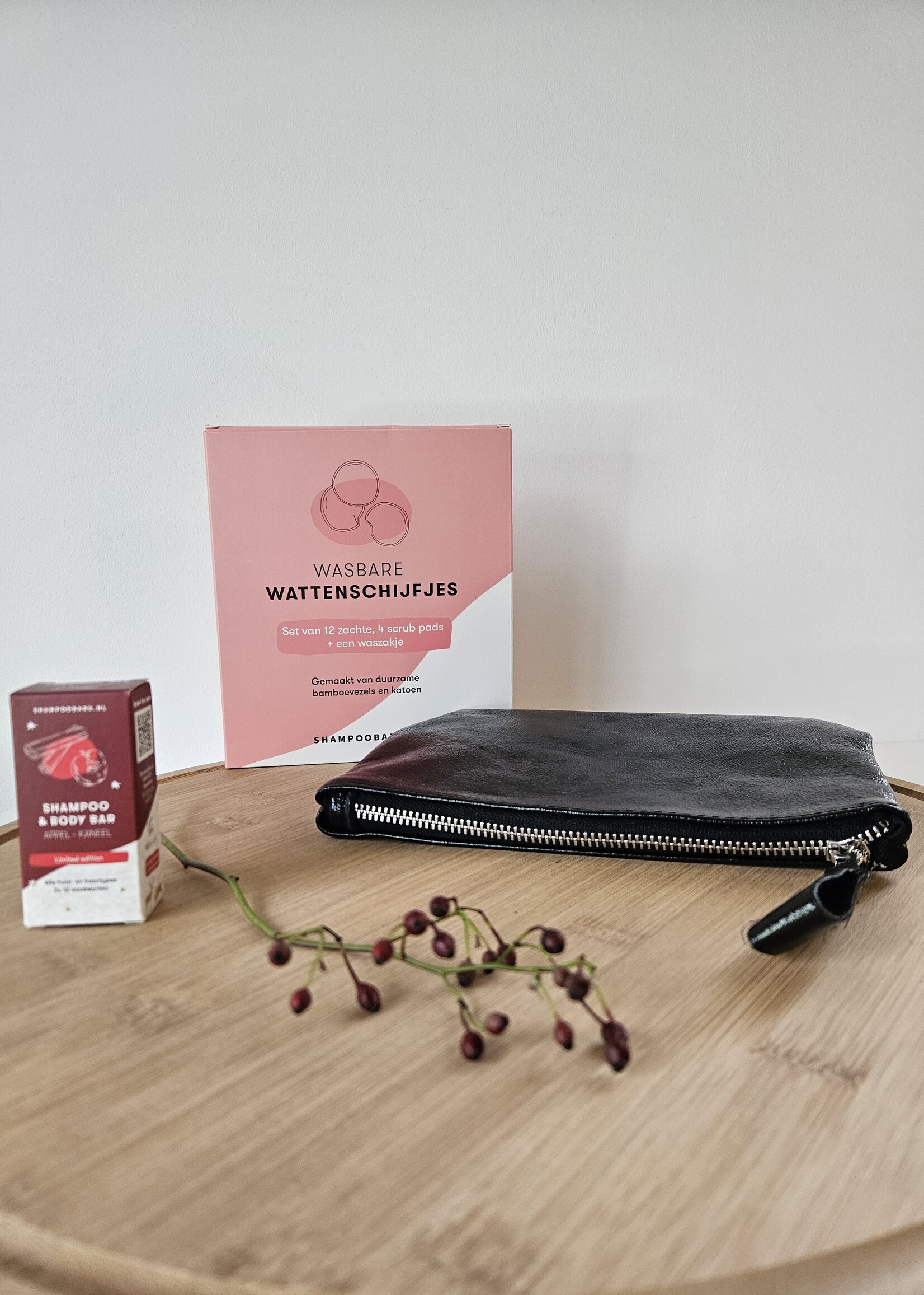 Mooie lederen beauty bag in zwart, voor al je dierbare spullen