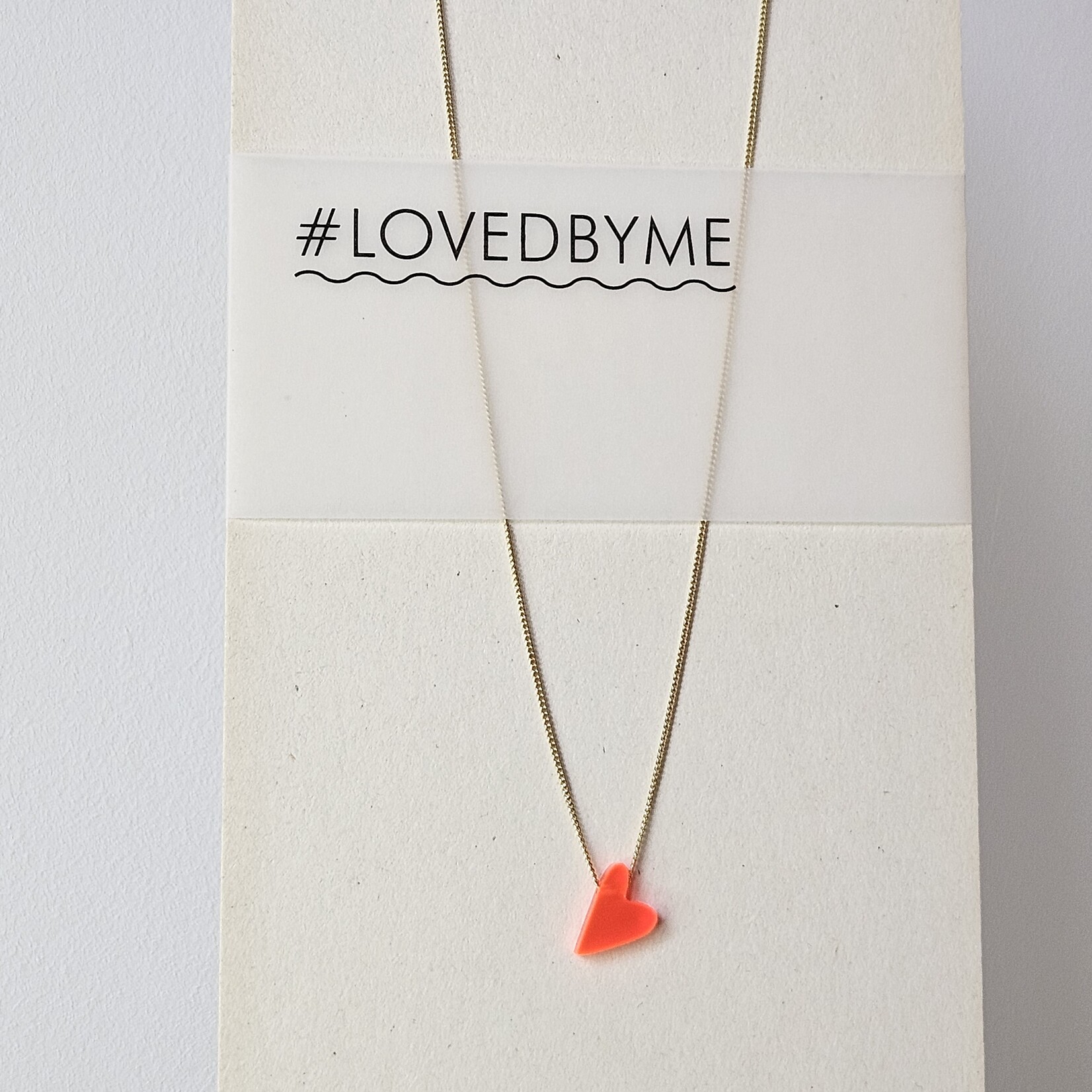 Ketting Neon Oranje hart - Loved by me