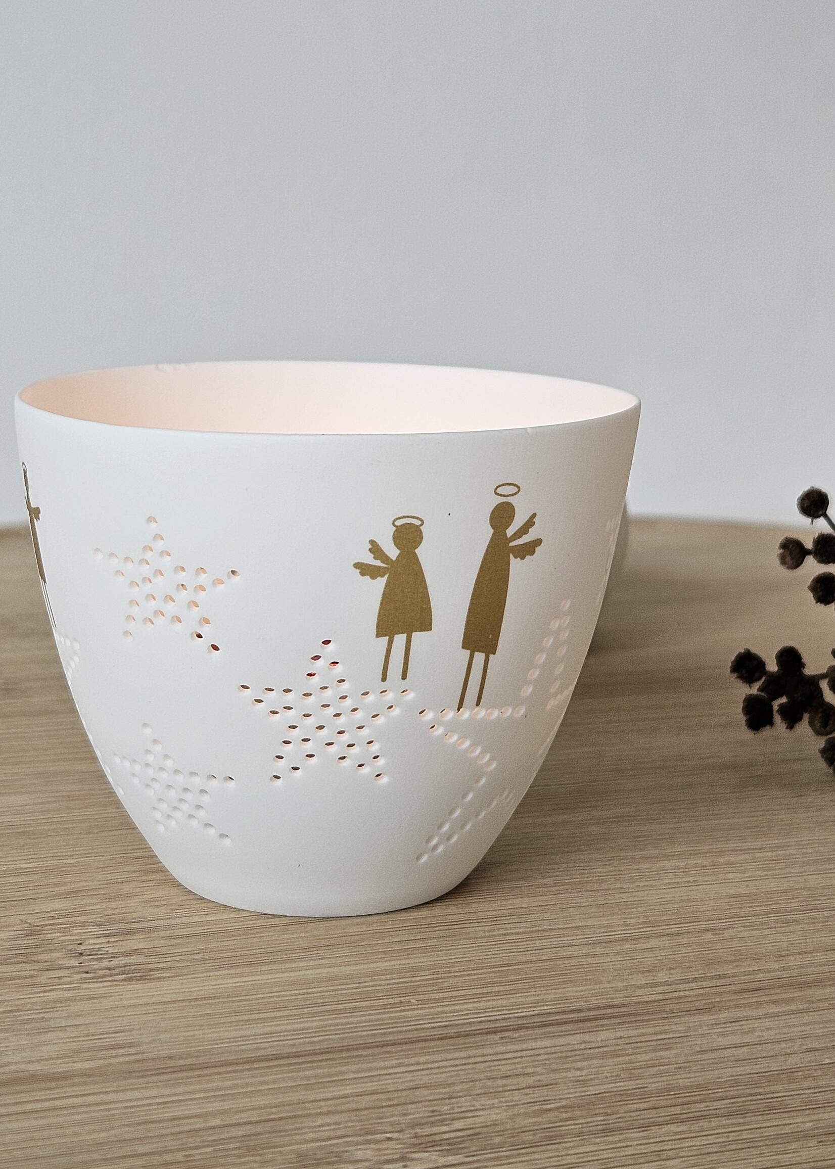 Sfeerlichtje Engel  ♥ (wit porselein)