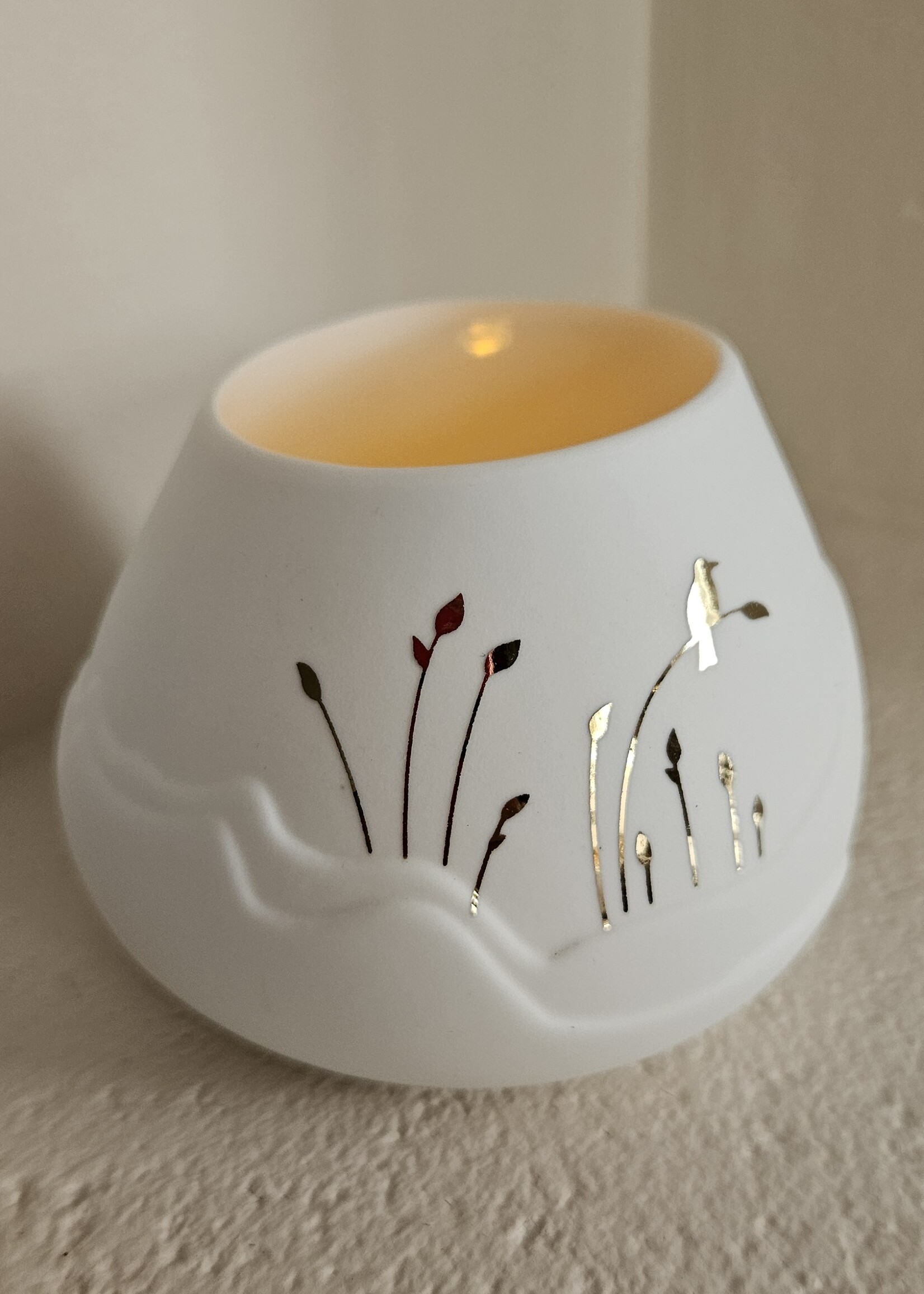 Sfeerlichtje Vogel (goudkleurig)