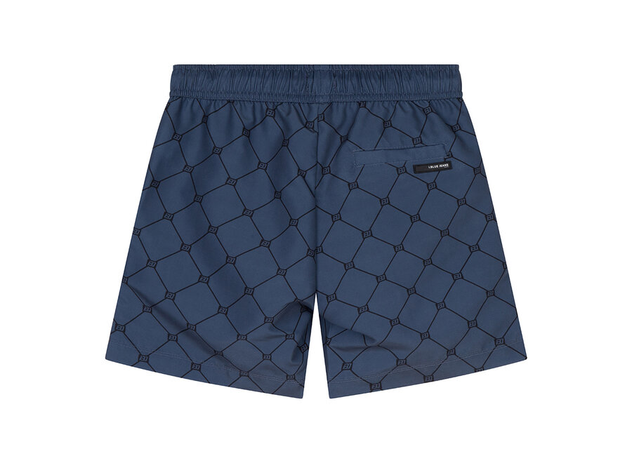 Beachshort Check 9505 SteelBlue