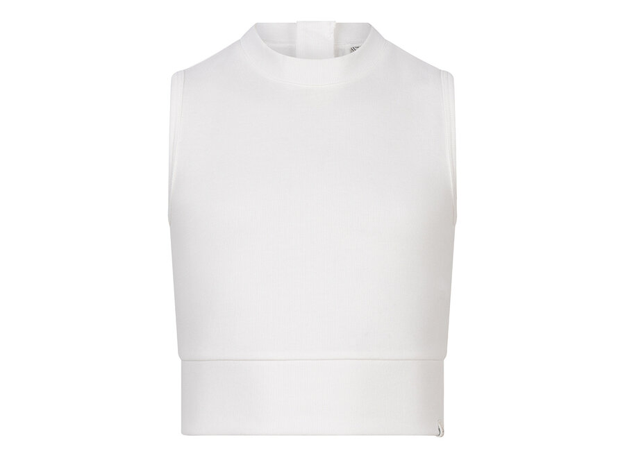 Cropped Top Rib Zip OffWhite