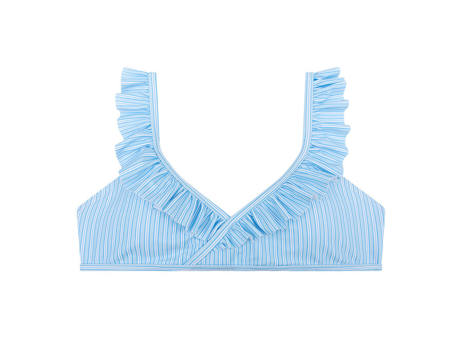 Bikini Ruffle Stripe 9052 Lightblue