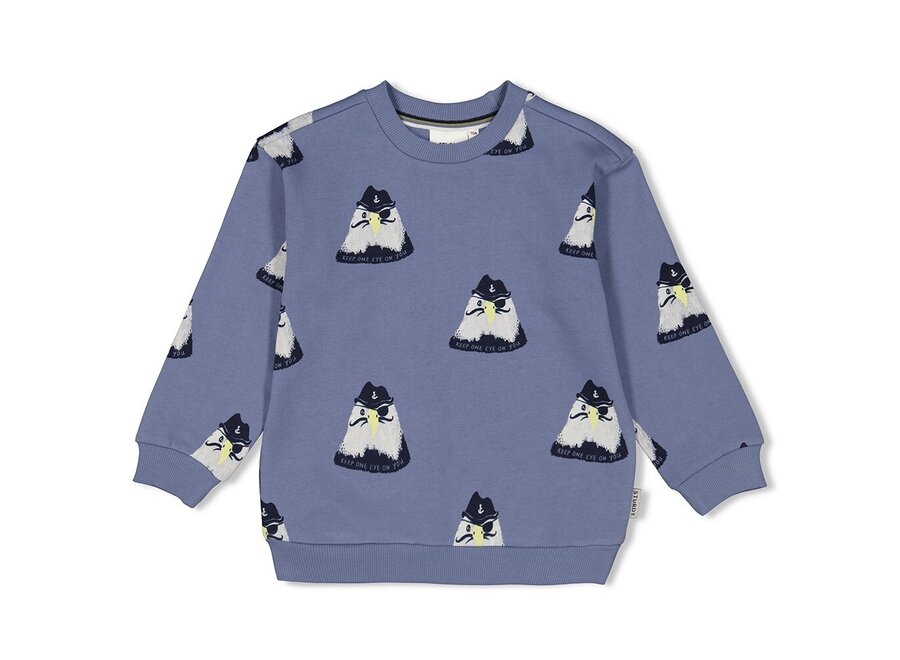 Sweater Print Coastal Cool 71600579 Blauw