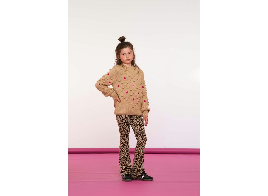 Pullover Dot & Flower 44550K-23 Sand/Cyclaam