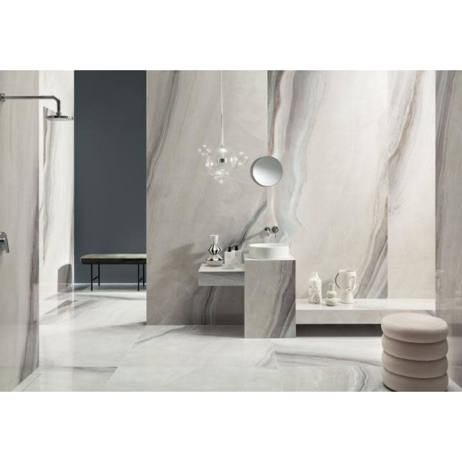 Vloer- en wandtegel  marmerlook White Opal POL 275 x 120 cm