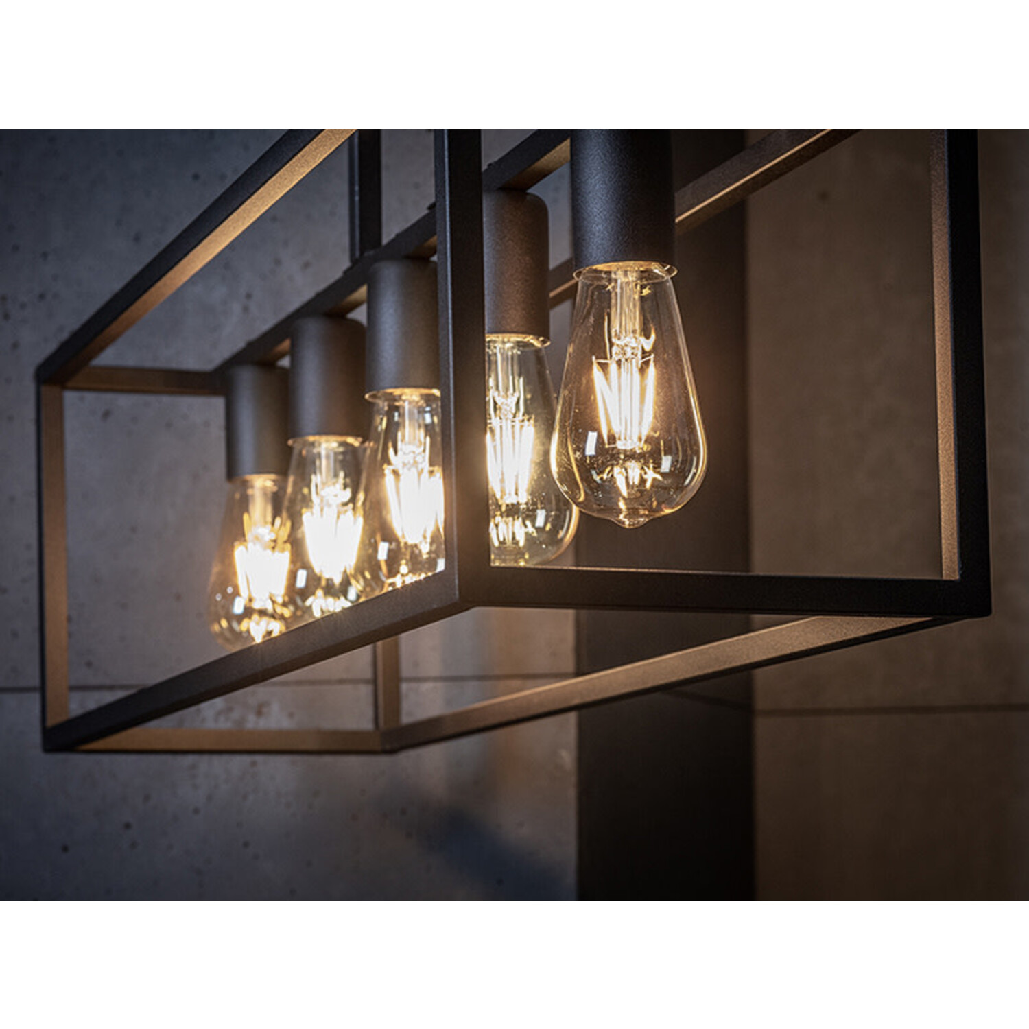 Moderne plafondlamp Crate lang Zwart