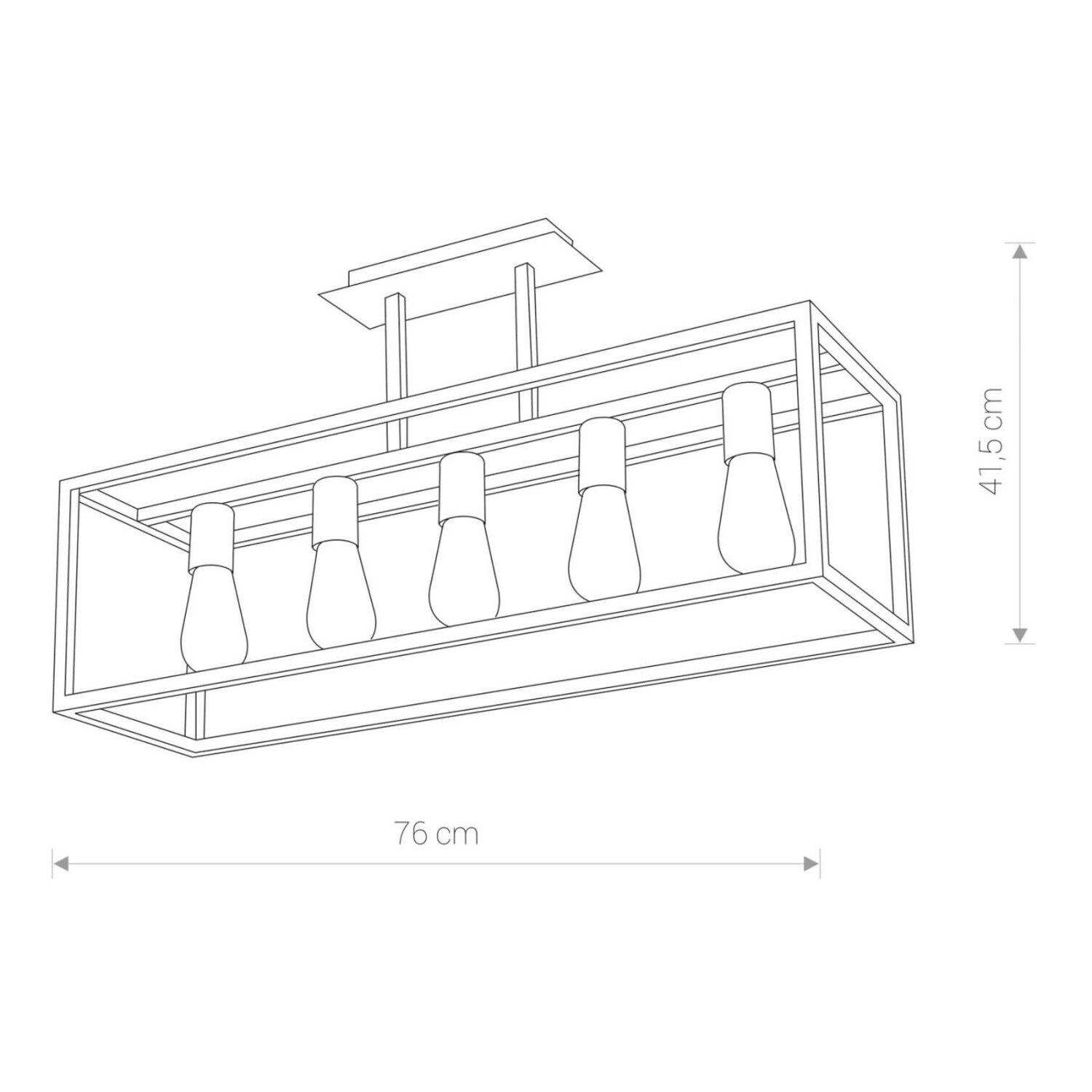 Moderne plafondlamp Crate lang Zwart