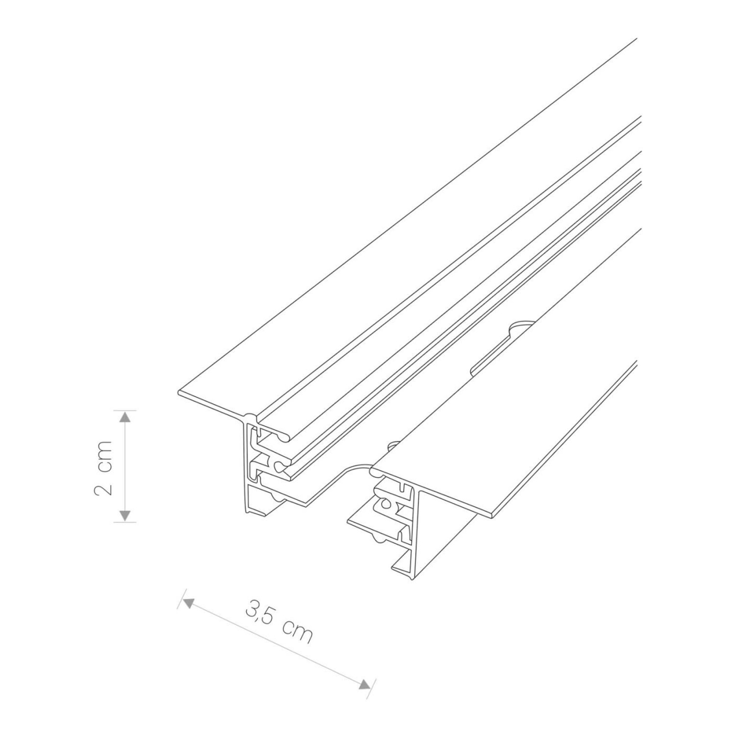 Inbouw Profiel Zwart 1M