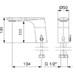 Napoli Elektronische Meng-wastafelkraan Chroom 230V Napoli Elektronische Meng-wastafelkraan Chroom 230V