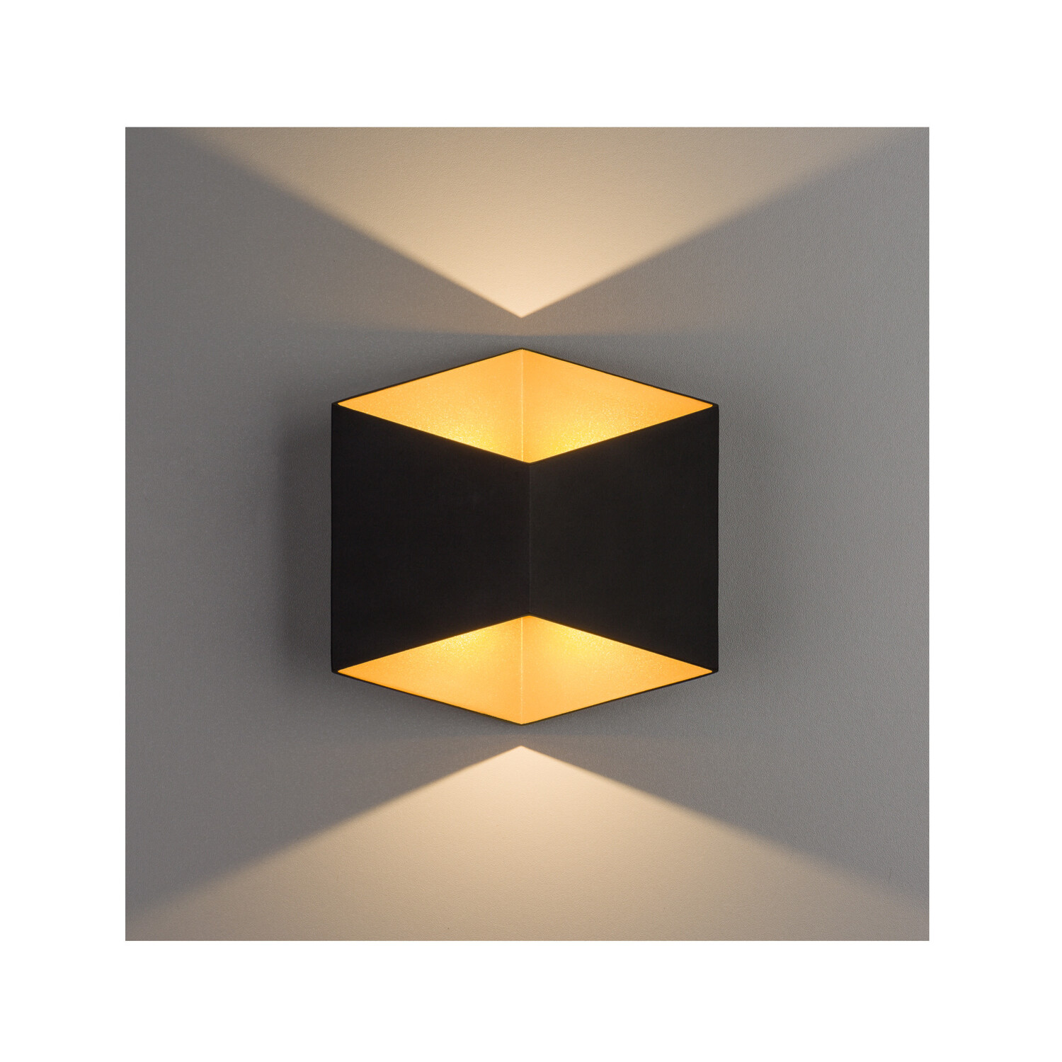 Wandlamp binnen & buiten Triangles LED zwart - goud