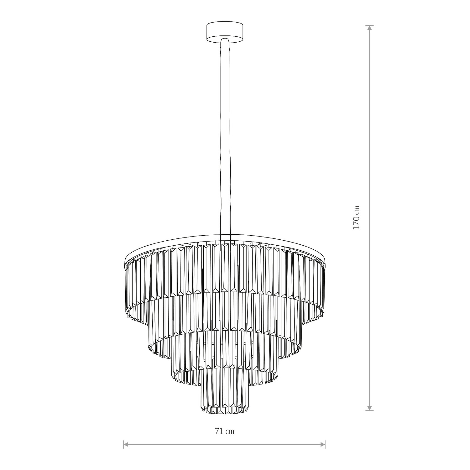 Kroonluchter Cristal L Zwart