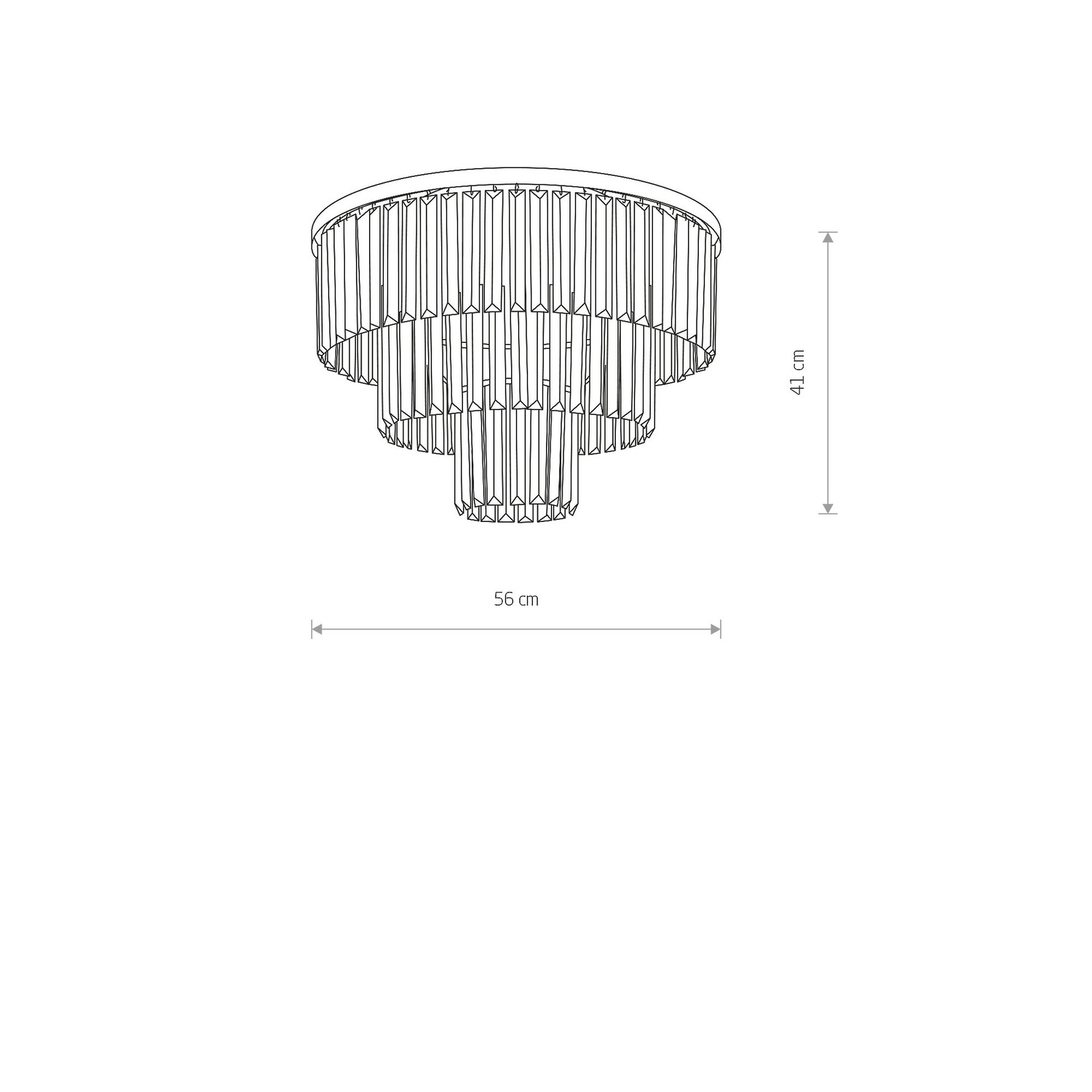 Plafondlamp Cristal M Zwart