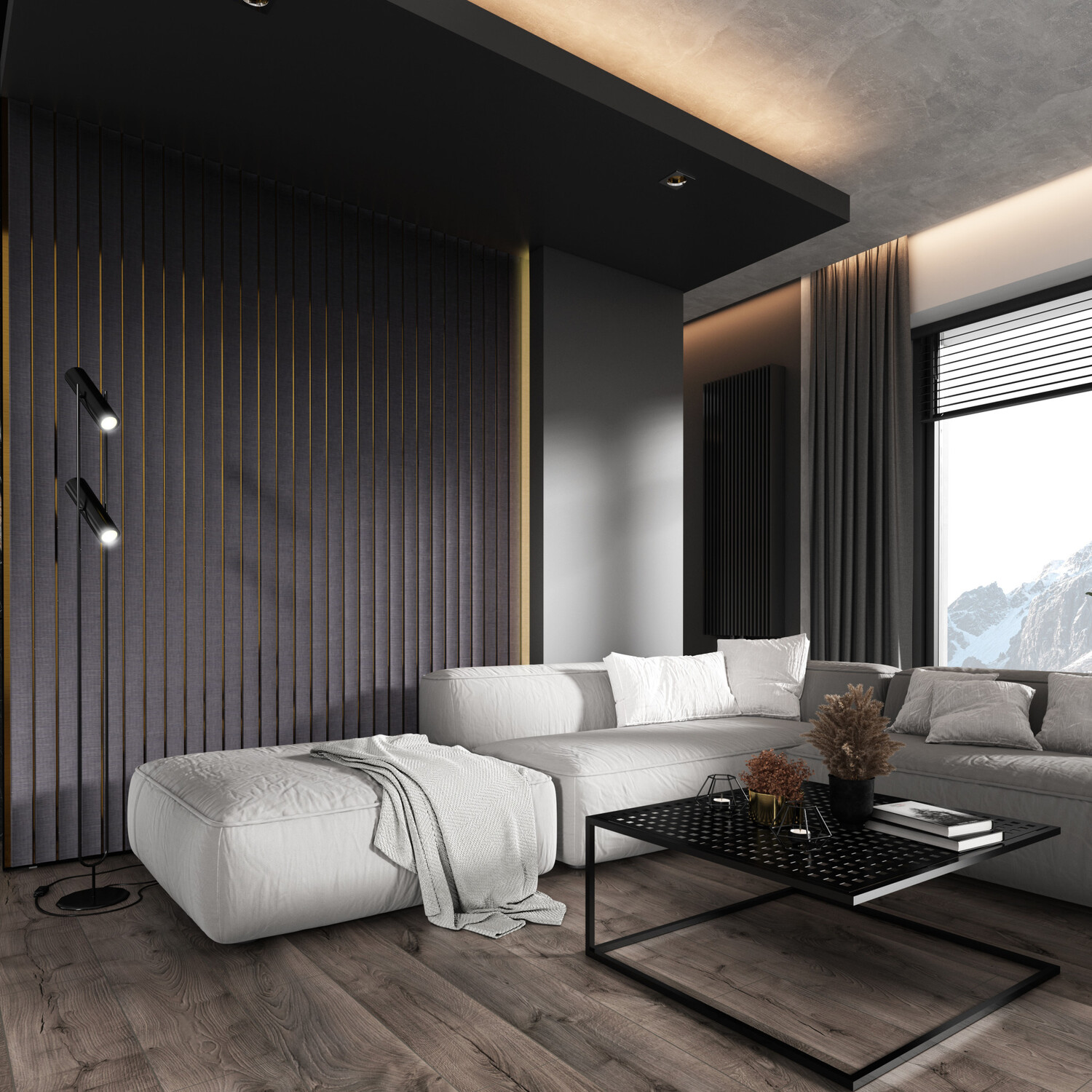 Lamelio 3D wandpaneel - Amber Antraciet 270 cm