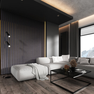 3D wandpaneel - Amber Antraciet 270 cm