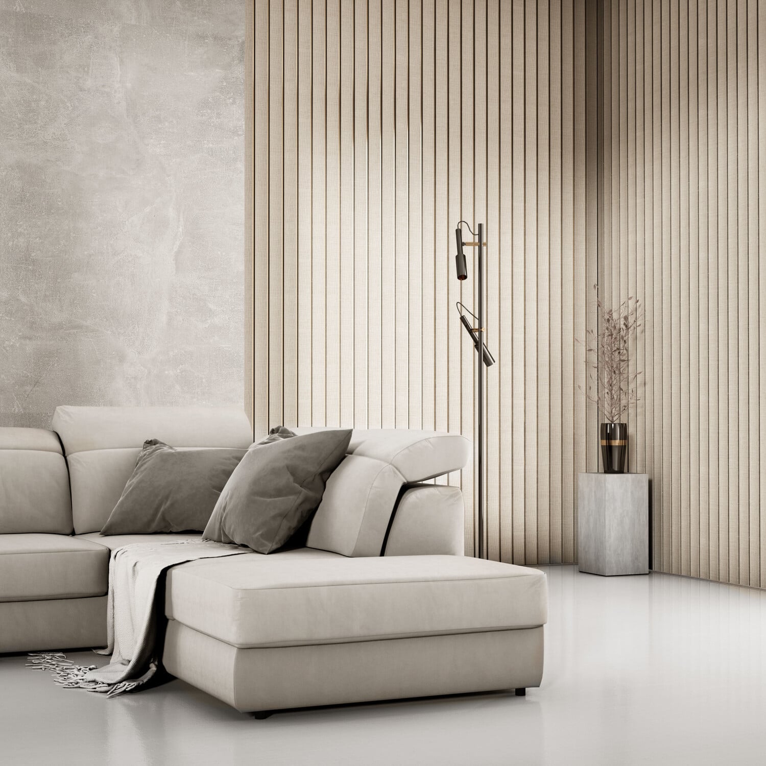 Lamelio 3D wandpaneel - Amber Beige 270 cm