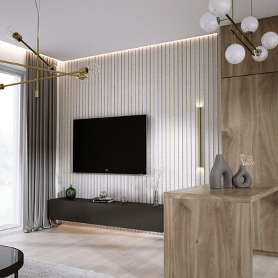 3D wandpaneel - Amber Wit 270 cm