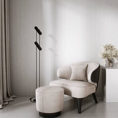 3D wandpaneel - Onda Grijs 270 cm