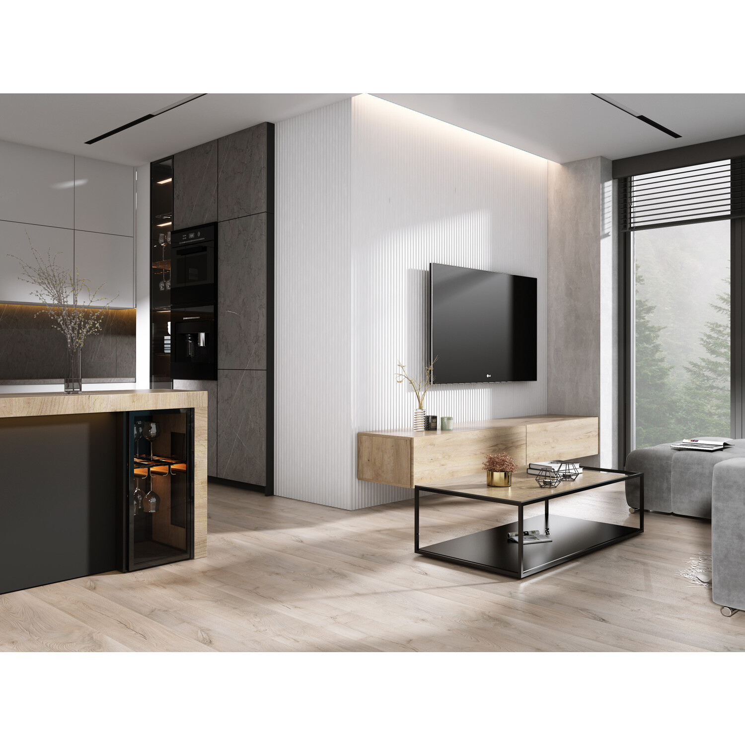Lamelio 3D wandpaneel - Infinity Onda 270 cm