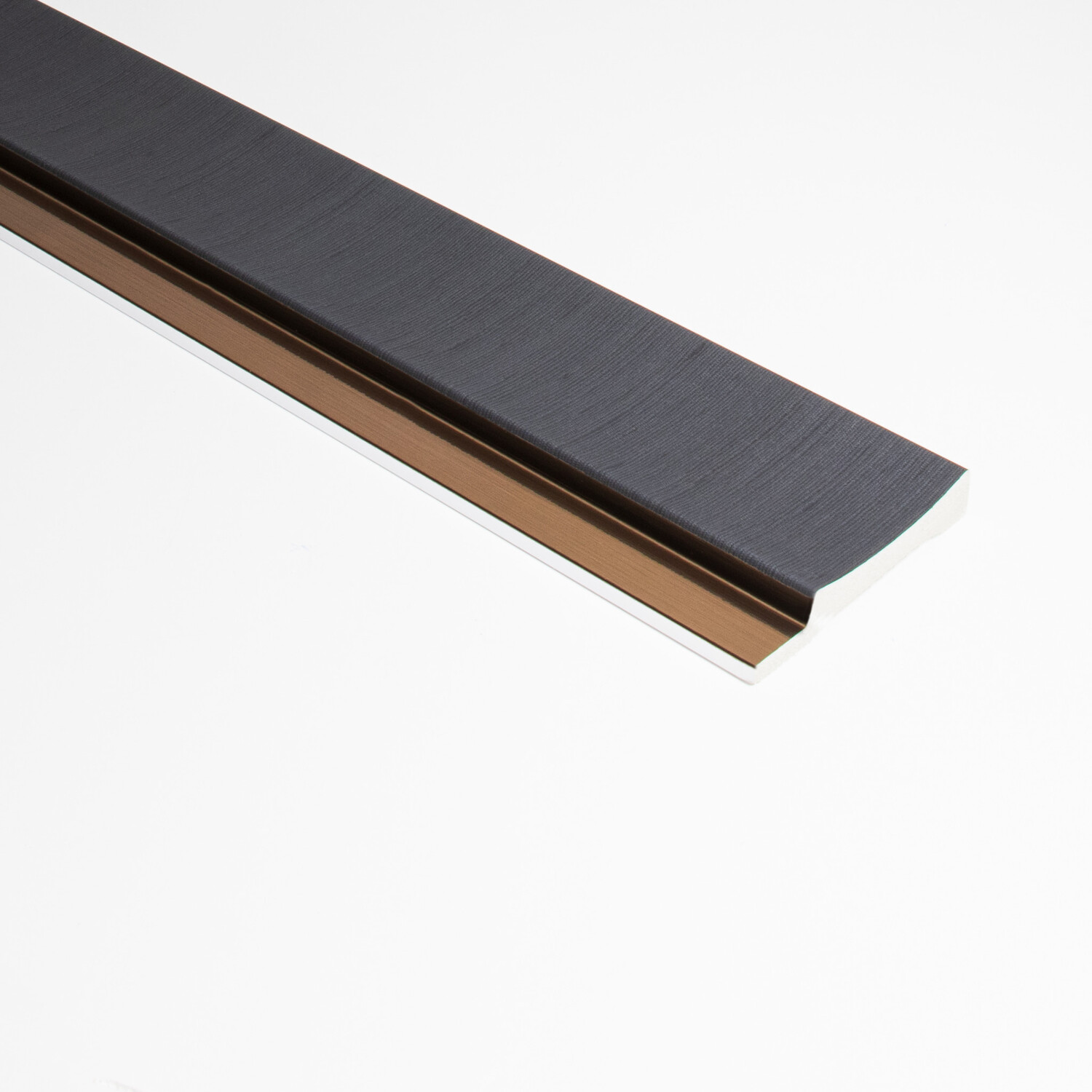 Lamelio Lamelio 3D wandpaneel Afwerkstrip - Amber Antraciet links