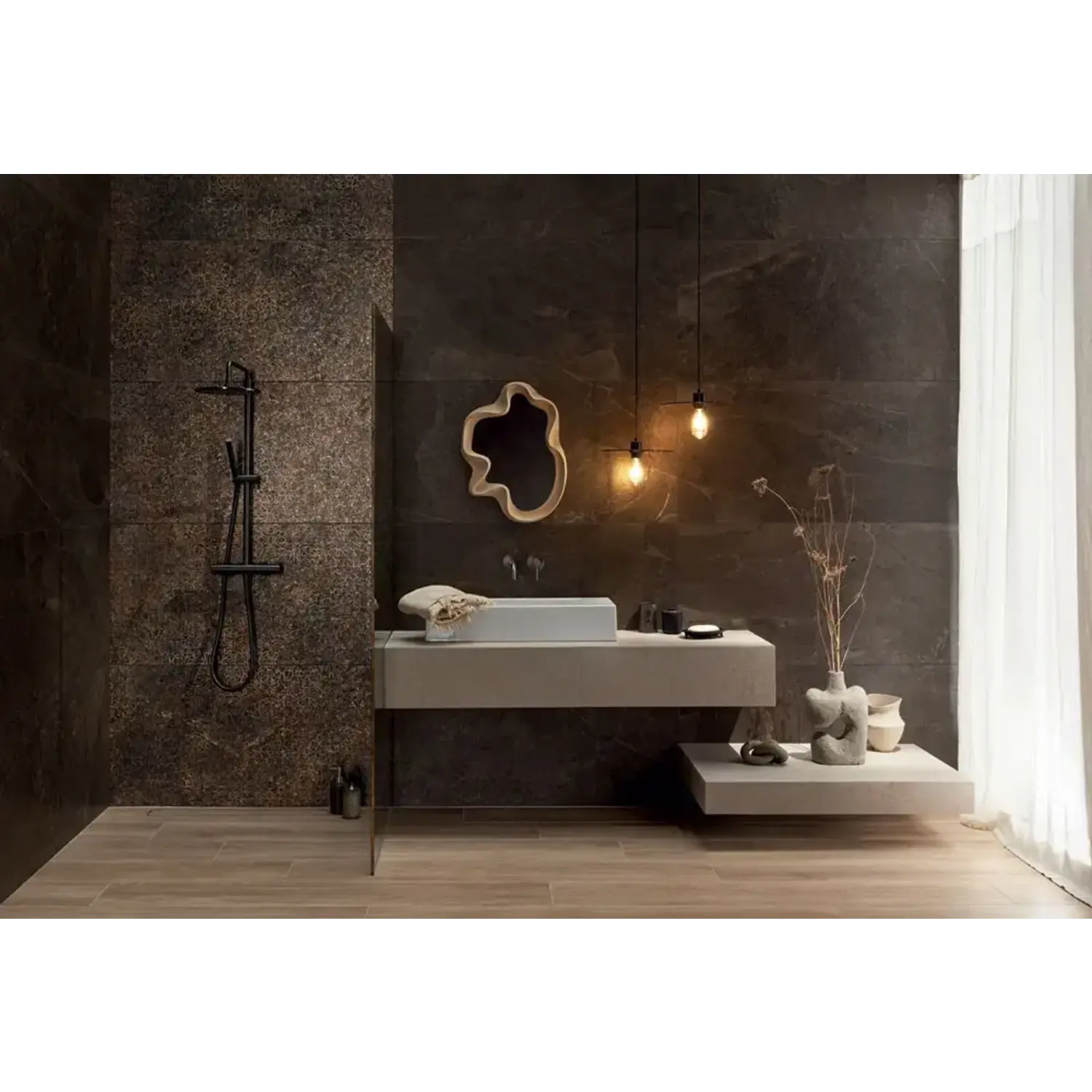 Vloer- en wandtegel Grand Cave brown STR 120x60