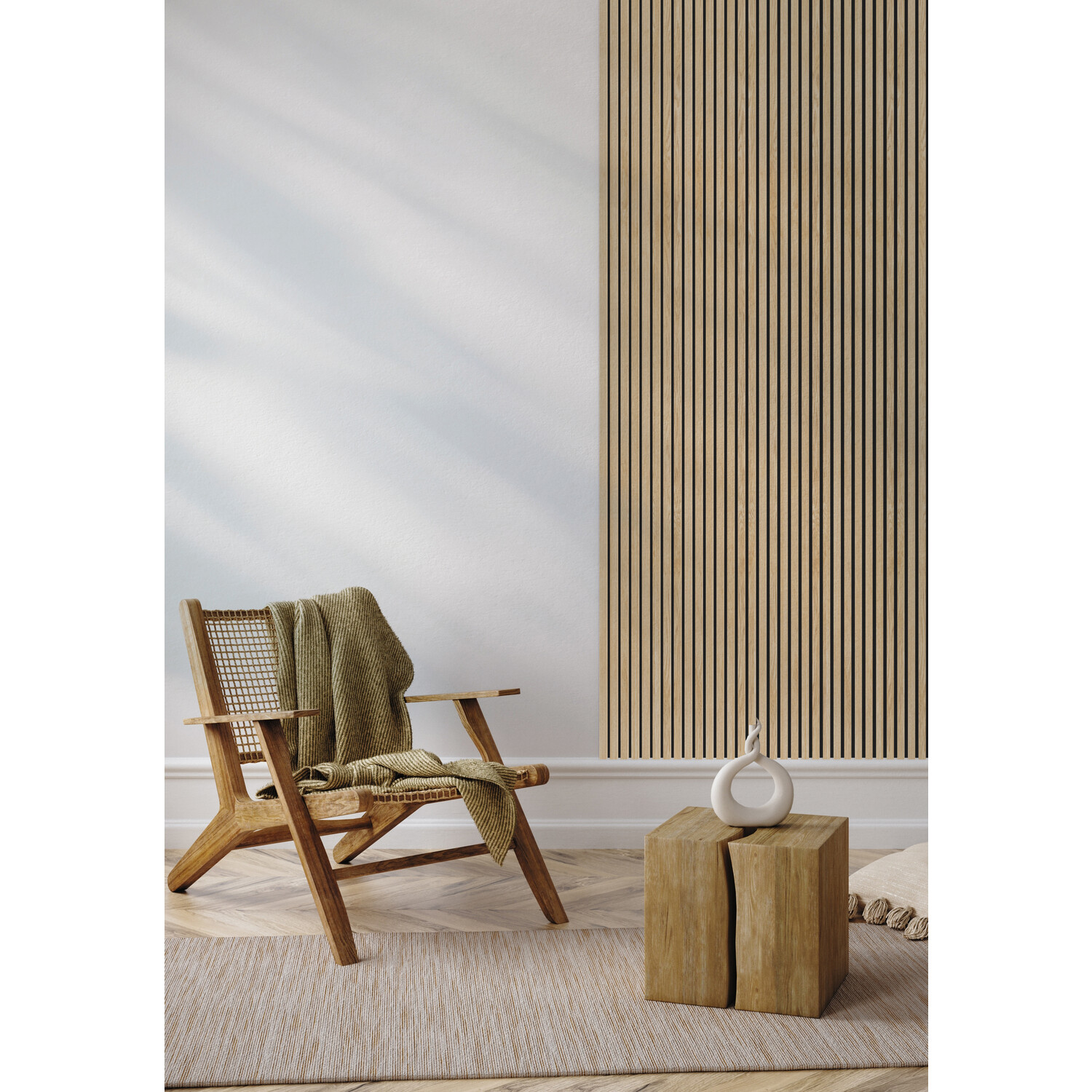 Akoestisch Paneel Licht Eiken 270x30 cm Lamelio Akoestisch Paneel Licht Eiken 270x30 cm