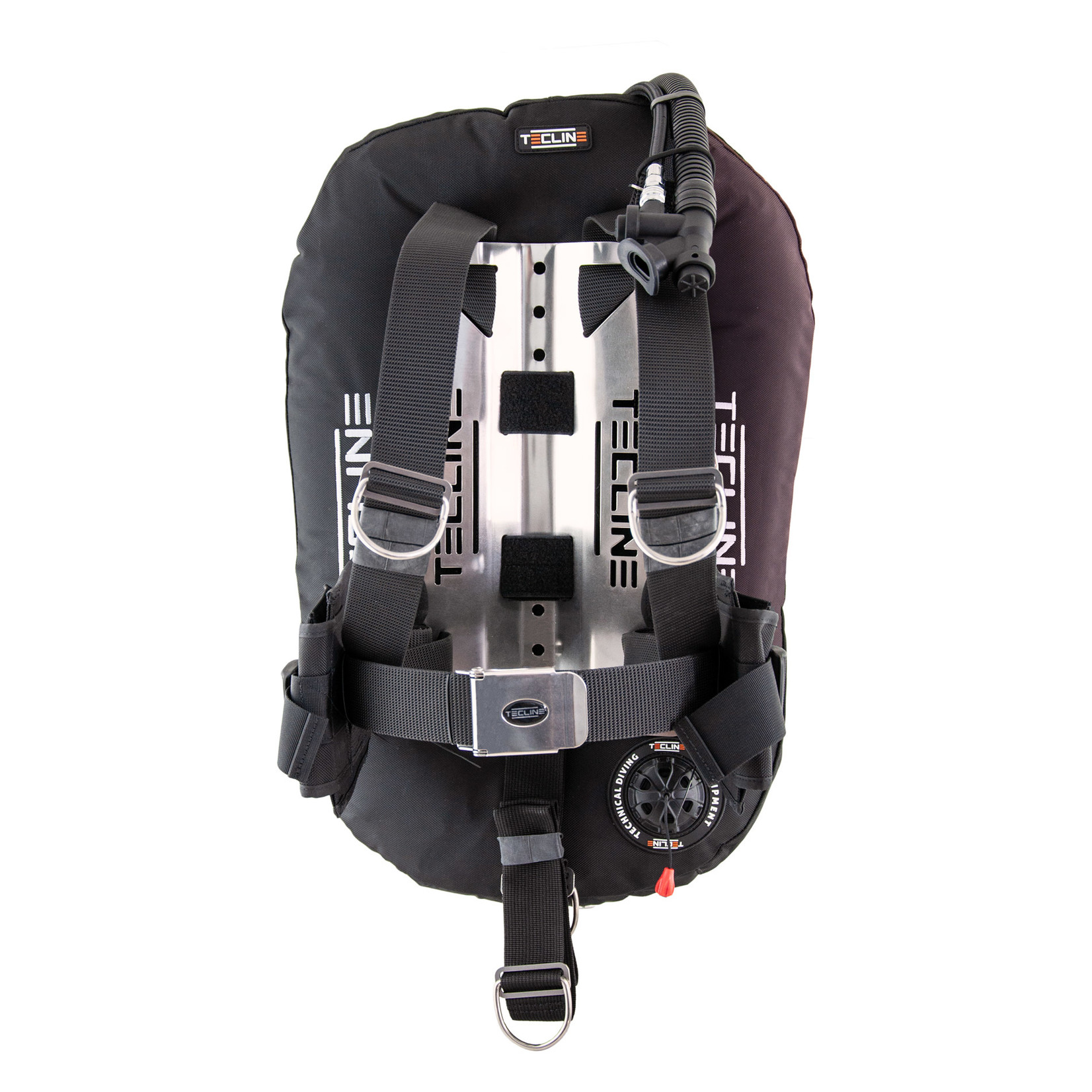 Tecline Donut 17 with adjustable DIR harness, built in mono adapter, weight pocket, tank belts & BP