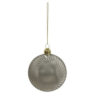 Light & Living Kerstbal 8x2,5x9 cm BUDU glas mat grijs