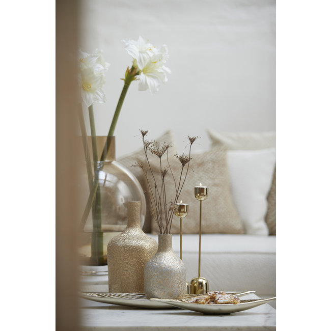 Light & Living Vaas Ø16x29 cm MOLUSI glas crème-goud