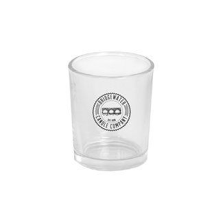 Home Society Votive Glass Bridgew. Logo Clear Home Society Votive Glass Bridgew. Logo Clear
