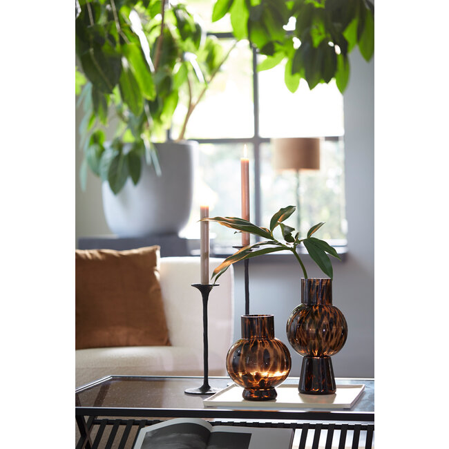 Light & Living Vaas Ø17,5x31 cm NARRA glas bruin-donker bruin