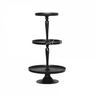 Etagere 3-laags ALU RAW/ZWART 51x51x89 Etagere 3-laags ALU RAW/ZWART 51x51x89